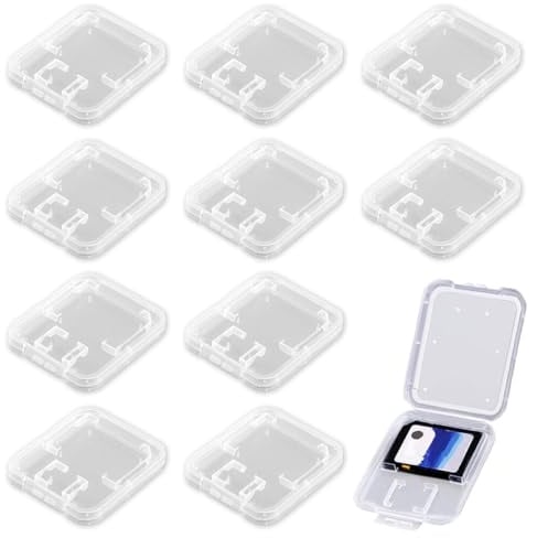 JUGUTA 10 Stück Sd Karten Aufbewahrung, Sd Card Case, Speicherkartenhüllen Aufbewahrungsbox, Transparent Sd Karten Etui, Für Speicherkarten Aufbewahrung