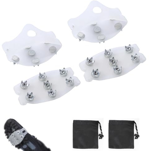 2 Paar Steigeisen Für Schuhe, Eiskrallen Für Schuhe Und Stiefel Mit 7-Zahn-Spikes, rutschfeste Stiefelspikes Zum Gehen, Klettern Und Wandern