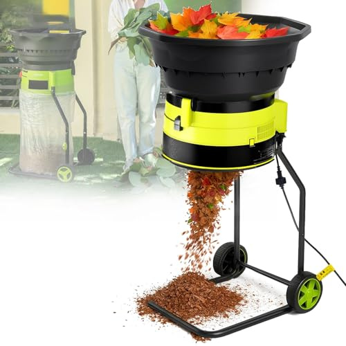 DowPie Broyeur de Feuilles électrique Filaire, Moteur 8 000 TR/Min, diamètre de Commande réglable avec Pelle à Feuilles, Sac de ramassage et Lignes de Coupe 197ft-wire