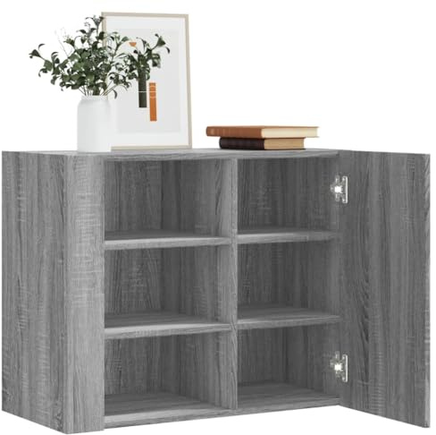 KTHLBRH Wandschrank mit 6 Fächern, Regal aus Holz, Technik für organisierte Aufbewahrung und Innendekoration, einfache Wandmontage