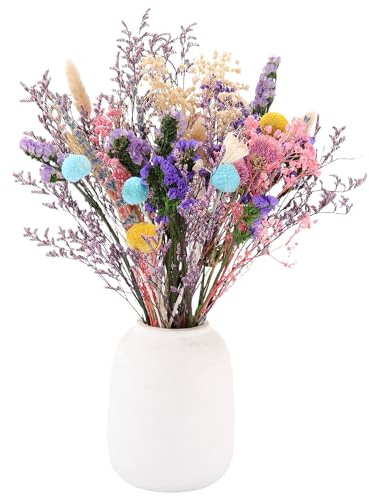 Xialvyu 34 Stück Trockenblumenstrauß, 13 Sorten Trockenblumen Naturliche | Trockenblumen Deko Bunt, Dried Flowers, Strohblumen Getrocknet für Wohnzimmerdeko, Tischdeko, Hochzeitsarrangement