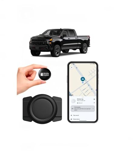 Magnetischer Fahrzeug Tracker für Android ohne ABO, verstecktes Ortungsgerät für Auto & Motorrad, kompatibel mit Google Find My Device(Schwarz)