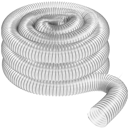 Happysnow 2 diametri esterni, 50 mm, tubo di raccolta polvere in PVC trasparente, per l'uso con raccoglitore di polvere a 2 connettori, ideale per aspirapolvere da officina