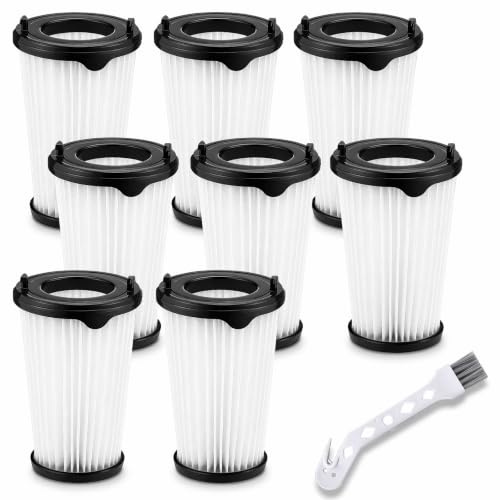 KORVORIA 8 Stück Ersatzfilter für AEG CX7-2 & QX8, Waschbarer Filter für Akku Staubsauger, HEPA Filter Kompatibel mit AEG Ergorapido, CX7-2-45MÖ, Ersatz für AEF150 inkl. Reinigungsbürste