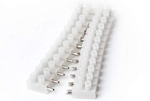 edi-tronic 1 Paar Lüsterklemmen steckbar bis 6 mm² 12-polig 12 Fach Kabel Klemmen 6mm² weiß