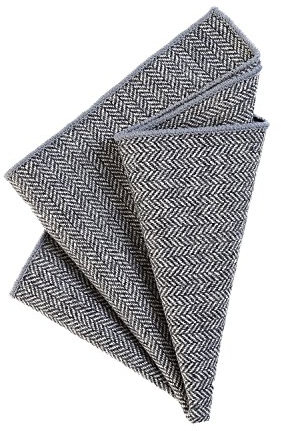 DonDon Herren Einstecktuch Taschentuch 23 x 23 cm Baumwolle Tweed Look grau kariert