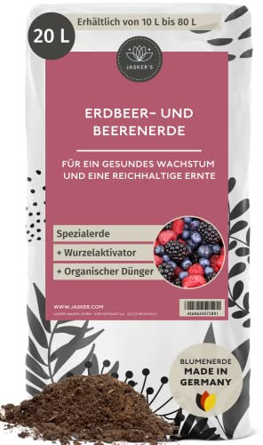 Bio Pflanzerde für Erdbeeren 20 L Dünger und Wurzelaktivator - Erdbeer Erde - Obsterde und Beerenerde für optimales anwachsen deiner Erdbeeren - Blumenerde für Erdbeeren