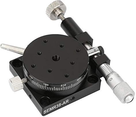 Rotationsstufe,Rotation Stage SEMR38-AR Manuell Drehbühne Feinverstellung Plattform Manuell Schiebetisch Trimmplattform Lineare Bühne Kreuzrollenführung Präzisionsplattform Manuell Linearstufen 9,8N