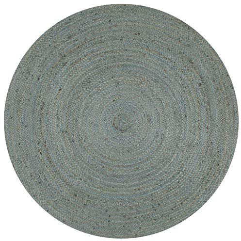 vidaXL Teppich Handgefertigt Kurzflor Wohnzimmerteppich Juteteppich Handwebteppich Läufer Schlafzimmer Flur Geflochtene Jute Rund 120cm Olivgrün