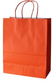 PGV Papiertragetaschen farbig mit Kordel ORANGE Arancio - Verschiedene Größen und Mengen (18 + 8 x 24 cm, 200 Stück)
