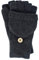 FosterNatur, Damen/Herren Wollhandschuhe mit Klappe, 100% Wolle extrafine (7, Anthrazit)