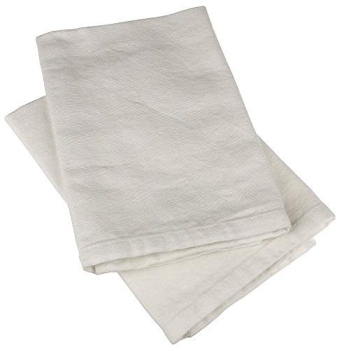 MACOSA SA01978 Stoffservietten Antik-Weiß 2er Set 40 x 40 cm 100% Baumwolle Stoff-Servietten waschbar Tischwäsche Tisch-Dekoration Mundservietten