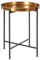 Premier Housewares Small Metal Side Table Rich Brass Tones Side Tables Living Room Small Black Table Metal Table Metal Legs W47 x D47 x H55cm