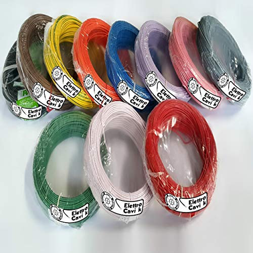 ® ELETTRO CAVI K - CAVO FS17 1x1 mm² COLOR GIALLO VERDE CPR CORDINA UNIPOLARE 10 METRI