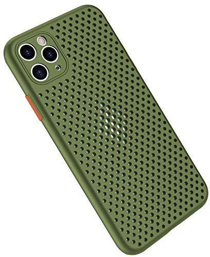 Rdyi6ba8 Coque pour iPhone 11 Pro Max, Étui en Silicone Souple Maille et Respirant Ultra Fine et Léger avec Fonction Dissipation de La Chaleur pour iPhone 11 Pro Max - Vert