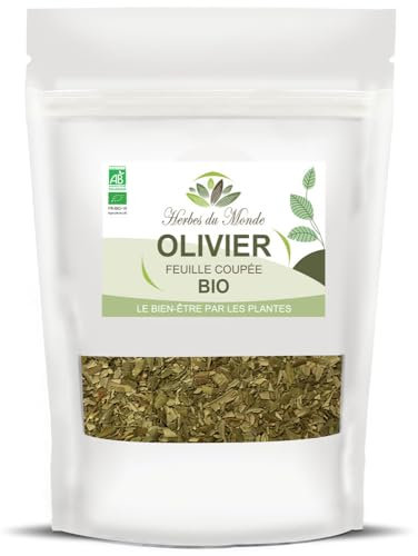 Herbes du Monde - Olivier Feuilles BIO 100g : Tisane Bien-Être Certifiée AB, Qualité Supérieure, Antioxydant, Soutien Général, 100% Pure & Végane - 1 sachet