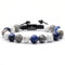 GT collection Herren Armband Perlen - Edelstein Armband mit 100% natürlichen Stein - Perlenarmband für Herren - 100% natürlich gewickelt - Armband Herren (gemischtes Sodalith Armband)