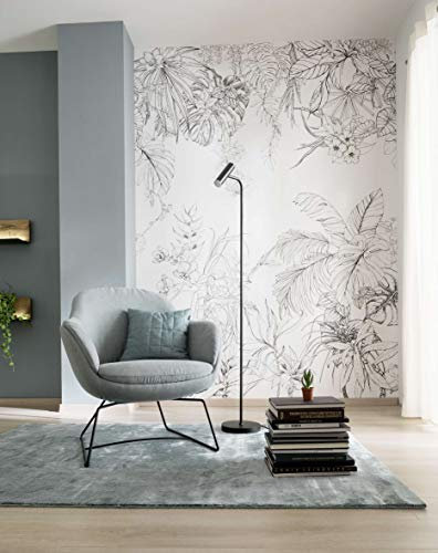 marburg Tapete Weiß, Schwarz Floral, Landhaus, Blumen SCHÖNER WOHNEN-Kollektion Serie Tropica für Schlafzimmer, Wohnzimmer oder Küche, Made in Germany Premium Qualität