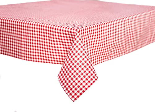 texpot Landhaus Tischdecke 110 x 110 cm rot-weiß Kariert 5 mm Karo 100% Baumwolle