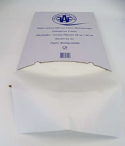 PAPIER CUISSON PRO - 500 feuilles papier de cuisson BLANC sulfurisé pour la cuisine, cuire, congeler superposer 40 x 60 cm - FABIQUE EN FRANCE