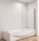 Aica Sanitär Badewannenaufsatz 100cm Badewanne Duschabtrennung Duschwand Dusche 2-tlg Höhe 140cm