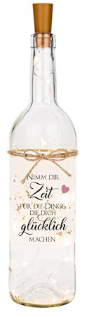 Manufaktur Liebevoll Flaschenlicht Nimm dir Zeit Geld Geschenk Geburtstag Geburtstagsgeschenk Leuchtflasche Frau Mann Freundin Freund Kollege Kollegin Büro Abreit Abschied Rente (Nimm dir Zeit)