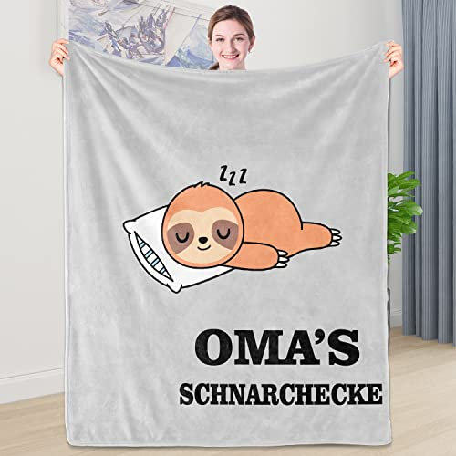 Shoppawhile Oma Geschenk Oma Geburtstagsgeschenk Muttertag Weihnachten Geschenk für Oma Faultier Geschenk Kuscheldecke Flauschig 51 * 59inch