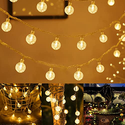ACXIN LED Lichterkette Außen Strom 30M Kugel Lichterkette 240LED Warmweiß mit Stecker IP44 Wasserdicht Lichterkette Innen/Aussen Ideal für Weihnachten Hochzeit Party Garten Halloween kinderzimmer
