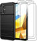 GEJEFA Funda para Xiaomi Poco M5 + Protectores de Pantalla in Cristal Templado, Resistente Funda TPU Protectora e Anti-Scratch Blando Funda, Negro
