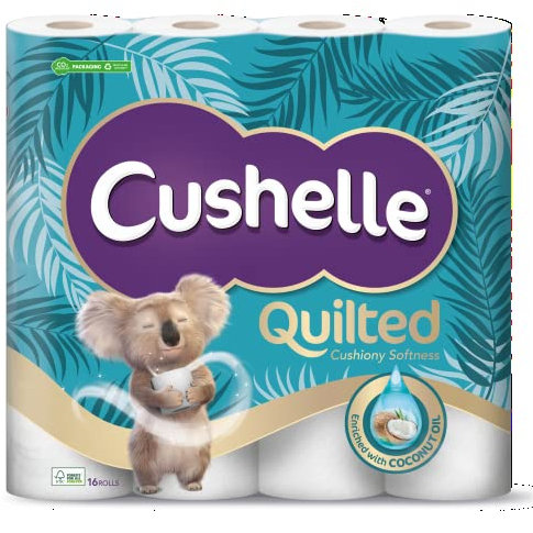 Cushelle Quilted Coconut Toilet Rolls, Pack of 16