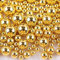 400 STK 6mm Runde Kunststoffperlen ohne bohrung, Bunte Bastelperlen Perlen,Perlen zum Basteln für DIY Schmuck Zubehör, Streudeko Deko Perlen für Hochzeit Taufe Party Vasenfüller Tischdeko,Golden