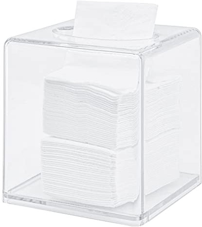 YAXIDAEVER KosmetiktüCher Box Acryl,Taschentuchbox, Tissue Box,13 x 13 x 14 cm, für Esszimmer Badezimmer Schlafzimmer Auto Büro