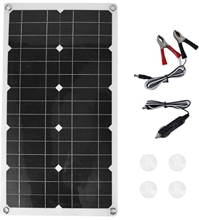 18V 100W wasserdichtes Solar-Ladepanel mit USB Außenladegerät Hocheffiziente Solarzellen-Ladegeräte Powerbank Externer Akku Set für Haushaltsauto, Solarpanel-Ladegerät,