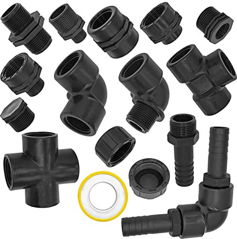 MegaHaustechnik Reduzierstück mit 1 Rohr Zoll Aussengewinde AG reduzierend auf 1/2 Rohr Zoll Innengewinde IG - Gewinde Fitting Verschraubung aus Kunststoff PP PE PVC