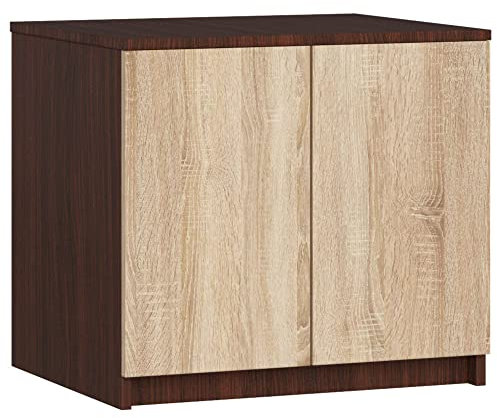AKORD Schrankaufsatz S60 60 cm | mit 2 Türen | Garderobenerweiterung | Erweiterung für einen Kleiderschrank | Deckenschrank | B60 x H55 x T51 cm | Gewicht 21,00 kg | Wenge/Sonoma Eiche