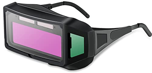 Sxiocta Einstellbare Schweißeraugenbrille, Solarbetriebene Panoramablick Schweißerbrille mit Automatische Verdunkelung, Lichtbogen-PC Linse, Blendschutz-Schweißerbrille für Schweißschutz