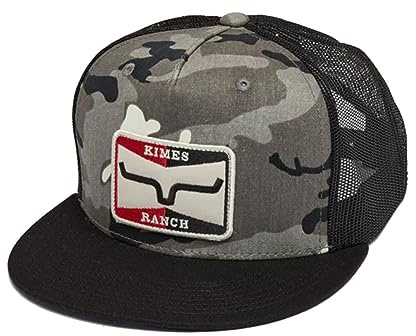 Kimes Ranch Unisex Sparky Trucker Embroidered Logo Patch Adjustable Snapback One Size Hat, Camo, Einheitsgr��e