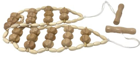 ATC Handels GmbH Rücken Massageroller Holz mit geriffelten oder glatten Rollen 85 cm - Rollfläche ca. 55 x 7 cm - Maderotherapie, Selbstmassage für Nacken, Bein, Rücken und Bauch (geriffelte Rollen)