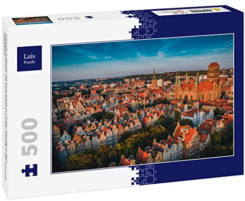 Lais Puzzle Danzig (Gdansk) ist eine Stadt in Polen. Danzig in den Morgenstrahlen, die Sonne Wird von den Dächern der Altstadt reflektiert 500 Teile