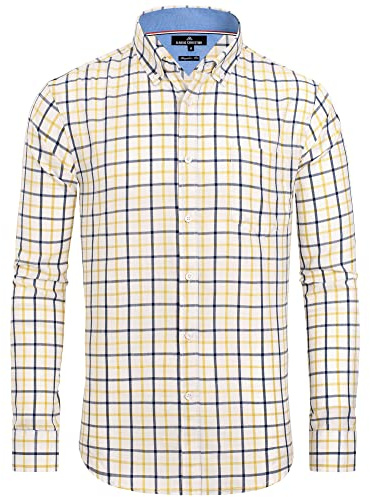 Alimens & Gentle Ac01jk-02 Chemise à Bouton Bas Homme | travail de bureau, affaires, loisirs, mariage, événement formel, entretien, boutons de manchette, doux, respirant