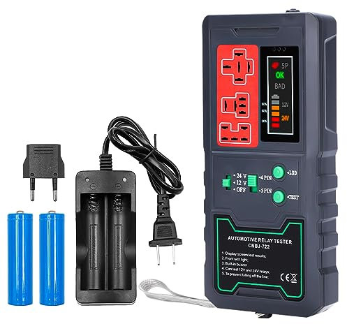 Alnicov Relay Tester Automotive con Display a LED 12V 24V Electronic Automotive Relay Tester Auto Car Diagnostic Battery Checker Tool