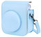 HIUOUIH Housse pour Instax Mini 12 Pochette Appareil Photo Instantané Fujifilm Case Camera Sac de Voyage avec Bandoulière, Bleu