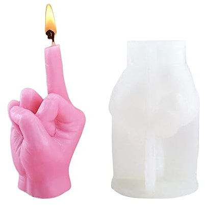 Mittelfinger Kerzenform,1 Stück 3D-Handgeste geformte silikonformen kerzen,Epoxidharz Formen für DIY-Kerzen Seife Geschenk handgefertigte Handarbeit Ornament Heimdekoration
