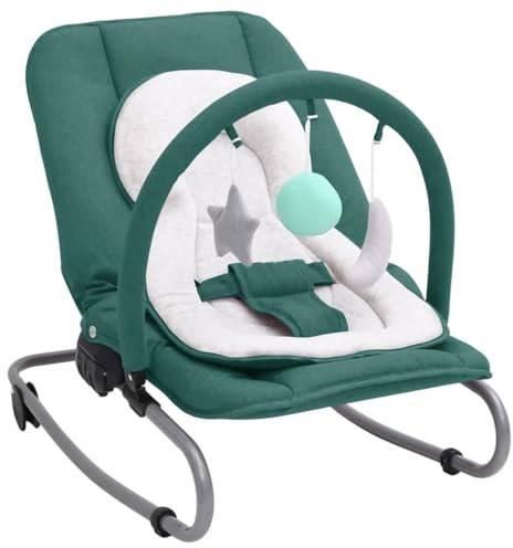 vidaXL Babywippe Grün Stahl