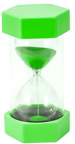 10 Minute Sanduhr für Kinder, Glas Timer, Sanduhren Set, Sechseckiger Timer, Spiel Requisiten für Küchen, Zuhause, Grün