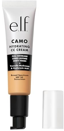 e.l.f. Feuchtigkeitsspendende Camo CC Creme, LSF 30, farbkorrigierende Full Coverage Foundation für ein taufrisches Finish, vegan und tierversuchsfrei, Light 280 N