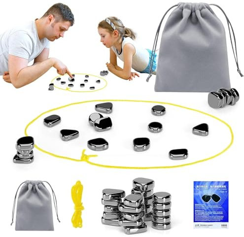 Magnetic Chess Game, Logic Training Board Game for Kids, Adults Magnetic Chesss Set with 20 Pieces Chess, 1Gameplay Manual, and 1 Pouch, Perfect for Family Gatherings and Travel (Red) (Black)