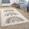 Paco Home Kinderteppich Kinderzimmer Teppich Kurzflor Junge Mädchen Herz Punkte Beige Creme, Grösse:120 cm Rund