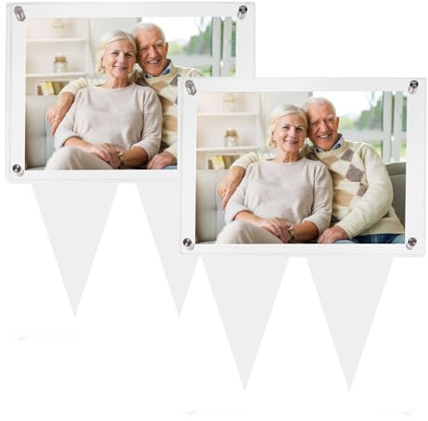 Tikitup 12,7 x 17,8 cm großer wasserdichter Fotorahmen, Dekoration für Friedhof, Gedenkgeschenke, Beileidsgeschenk, Haustier-Bilderrahmen, Friedhofsdekorationen (2 Stück)