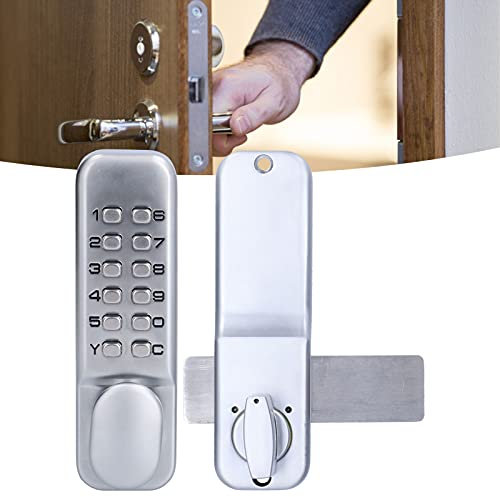 Topyond Maniglia per Porta con Tastiera Serratura a Combinazione Meccanica Codici Antifurto Serratura per Cancello Bidirezionale Porta in Vetro Porta in Legno Uso Ufficio